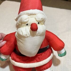 Vintage‎ Stuffed Santa Parachute Fabric 1989